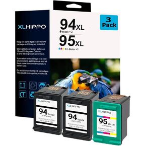 94 95 Ink Cartridge Replacement for HP 94 95 Ink Cartridge Compatible for HP OfficeJet H470 150 100 DeskJet 460 5740 PSC 1610 1600 Photosmart 8450 8300 8330 Printer (2 * 94 Black 1 * 95 Tri-Color XL) in Kuwait