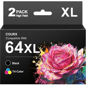 64XL Ink Cartridge Combo Pack High Yield Compatible for HP 64XL Ink Envy Inspire 7950e 7955e Envy Photo 7155 7800 7855 7858 Tango Series Printers (2 Pack, 1 Tri-Color, 1 Black) in Saudi Arabia