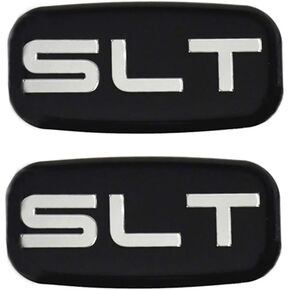 2X SLT Cab Emblems 3D Sticker Nameplate Letter Logo Roof Pillar Replacement for 02-07 Yukon Suburban Sierra 03 06 (Chrome/Black) in Kuwait