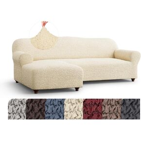 PAULATO BY GA.I.CO. Stretch Sectional Sofa Slipcover – 1-Piece L Shape Couch Cover – Machine Washable Bi-Elastic Furniture Protector – Dark Grey (Right-Facing Chaise) in Kuwait