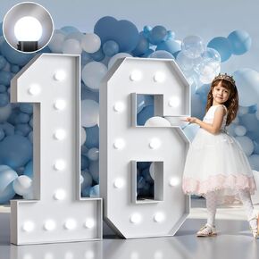 Marquee Numbers 3 Feet Tall Big Light Up Numbers First 1st 21st Wild One Happy Birthday Decorations White Anniversary Party Decor Large Cardboard Prop Backdrop Sign 1 in Kuwait