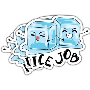 3 Pcs Ice Job Sticker, Funny Ice Sticker, Frozen Bumper Car Sticker Decal - Vinyl Stickers for Water Bottles Laptop Car Hart Hat Helmet 3 Inches in Kuwait