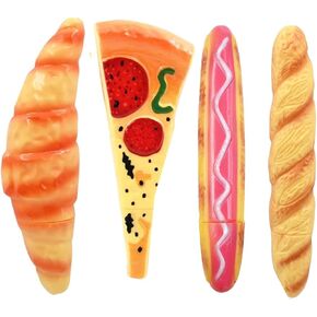 Novelty Food Pens Set -Realistic Pizza Pen Slice Hotdog Ballpoint Pens, Ham Pen Bread pens Black Ink, Fun Creative Stationery for Students Office Gags(4 pcs) in Kuwait