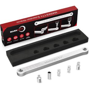 3/8-Inch Offset Extension Wrench, 15.4-Inch Tight Space Wrench Set with 3/8", 1/4", 1/2" Square Drive Adapters and 1/4" Socket, 5/8-Inch Thick Ideal for Reach into Tight Spaces in Kuwait