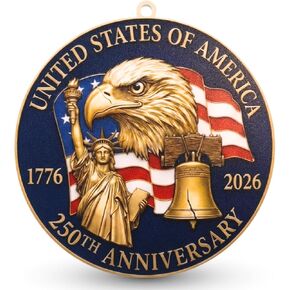 USA 250 Years of Freedom Ornament 1776-2026, Patriotic Ornament, American Independence Day, July 4 Decor, USA 250th Anniversary Merchandise,Gifts for US Citizens, Patriotic Collectors in Kuwait