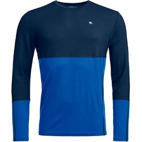 Ortovox Men's 185 Rock'n'Wool Long Sleeve Base Layer, Soft Breathable Merino Wool Base Shirt for Winter Touring & Skiing - Deep Ocean - M in Kuwait