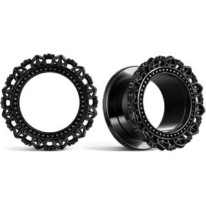 LADEMAYH Lotus Mandala Design Ear Plugs Tunnels Gauges, Hypoallergenic Surgical Stainless Steel 316L Ear Expander Body Jewelry for Stretched Ears in Kuwait