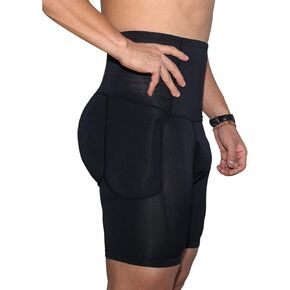 Mens Padded Underwear, Hip Lift Boxer Briefs Body Shaper, High Waist Shapewear Shorts with Detachable Pads in Kuwait