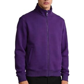 Mens Zip Up Sweatshirt No Hood Mock Neck Sweatshirts Men's Fleece Jackets Full Zip Lightweight Jacket Seam Pocket in Kuwait