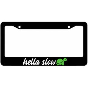 Hella Slow License Plate Frame Lowered JDM Funny Low Slow w/Green Turtle in Saudi Arabia