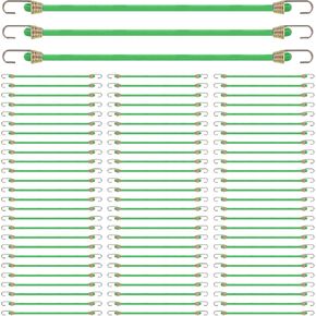 حبال بنجي صغيرة مع خطافات، 80 قطعة من حبل بنجي مطاطي صغير مقاس 10 بوصة قابل للتعديل وأشرطة بنجي مرنة شديدة التحمل للتخييم في الهواء الطلق، والخيام، والأقمشة، والدراجات، وRV، ورفوف سقف الأمتعة، والبضائع in Kuwait