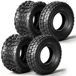 إطارات TRIBLE SIX مقاس 19x7-8 أمامية و18x9.5-8 خلفية ATV/UTV، و19x7x8 و18x9.5x8 لجميع إطارات التضاريس، 4PR بدون أنبوب، مداس غير اتجاهي، مجموعة من 4 in Kuwait