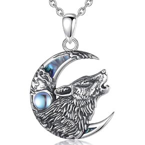 Howling Wolf Necklace for Men Women Vintage Wolf Pendant Jewelry Gifts for Him Womens Gothic Wolf's Necklaces Birthday Gift for Her Wolves Lovers Charm Mens Pendant in Kuwait