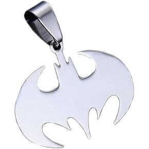 316L الفولاذ المقاوم للصدأ قلادة 1.1592X0.8688 بوصة باتمان الأسود قلادة 22 "L58 (فضي) (فضي) in Kuwait