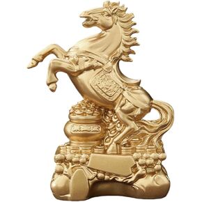 Resin Horse Statue, Resin Golden Horse Sculpture Attracting Wealth and Good Chinese Luck Feng Shui Decoration, Horse Figurine for Home Office Table Decoration and New Year Gift (A Gold) in Kuwait