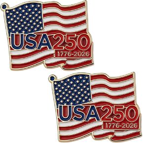 2 قطعة 250 سنة أمريكا العلم الذكرى السنوية دبابيس للرجال النساء، 250th الذكرى التلبيب المينا دبوس باتريوت عيد الاستقلال هدية مجوهرات in Kuwait