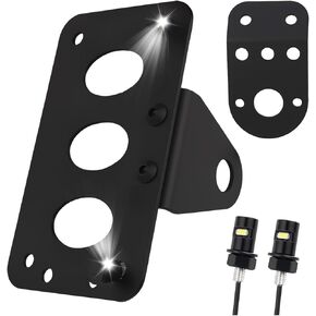 Side Motorcycle License Plate Bracket with LED License Plate Light,Heavy Duty Motorcycle Licenses Plates Holder for Horizontal/Vertical Installation,Universal Motorcycles Plates Mount in Kuwait