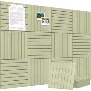 لوحة الفلين الكبيرة البديلة مقاس 48 بوصة × 36 بوصة، بلاط لوحة الإعلانات، مع 30 دبوس دفع، 60 علامة تبويب لاصقة، 12 حزمة من ألواح الجدران الشرائحية، لوحات الفلين للوحة لوحة دبوس الدفع للمكتب - سيج in Kuwait