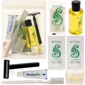 Moda West 96 Hygiene Kits - Bulk Case of Wholesale Basic Toiletry Kits for Men, Women, Travel, Charity 8 Pc Kit in Kuwait