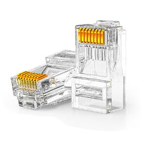 100-Pack Cat5e Cat6 RJ45 Connectors, RJ45 Standard Connector for Solid or Stranded UTP Cable in Kuwait