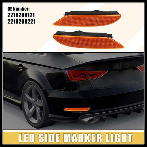 Front LED Bumper Side Marker Light 2218200121 for Mercedes-Benz W221 S550 2007-2008 PC ABS Orange Durable Material in Saudi Arabia
