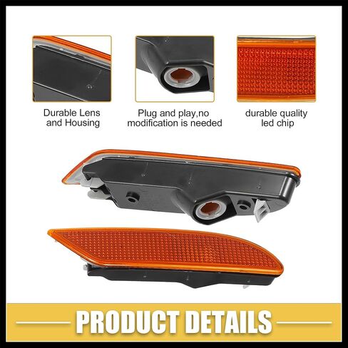 Front LED Bumper Side Marker Light 2218200121 for Mercedes-Benz W221 S550 2007-2008 PC ABS Orange Durable Material in Saudi Arabia