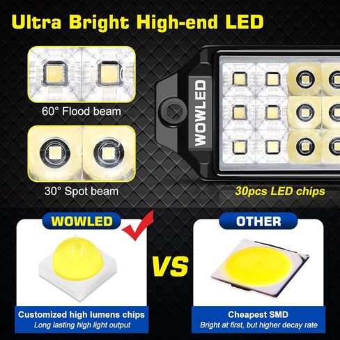 2 Pack Flush Mount LED Pod Lights, 7.5 Inch 40W Bumper Backup Reverse Spot Flood Combo Waterproof Off-Road Driving, LED Light Bar for SUV Truck ATV UTV Boat 12V 24V in Kuwait