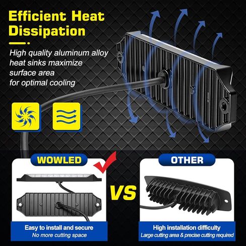 2 Pack Flush Mount LED Pod Lights, 7.5 Inch 40W Bumper Backup Reverse Spot Flood Combo Waterproof Off-Road Driving, LED Light Bar for SUV Truck ATV UTV Boat 12V 24V in Kuwait