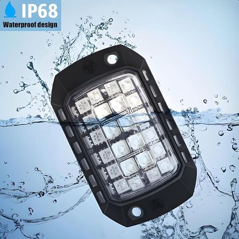 Car RGB Rock Lights, 8 Pods 36 LEDs High Brights Multicolor Underglow Neon Lighting Kit with APP Control, Automotive Exterior Wheel Well Glow Kit, Universal for SUV RV Truck in Kuwait