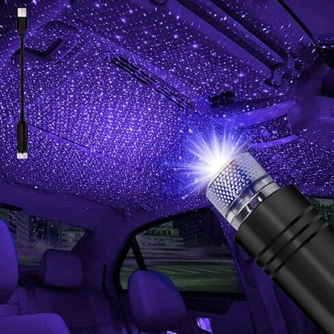1PC Star Projector Night Light Adjustable LED Interior Car Light Plug and Play for Car Roof, Bedroom Ambience, Home Decor, Blue, Violet in Saudi Arabia