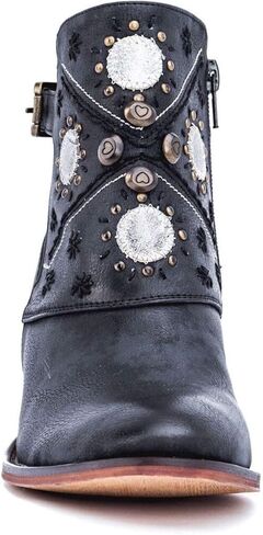 Gc Shoes Austin Western Ankle Boots - Zip-Up Metal Studded Stacked Heel Boot in Saudi Arabia