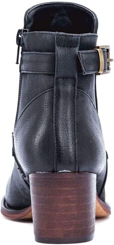 Gc Shoes Austin Western Ankle Boots - Zip-Up Metal Studded Stacked Heel Boot in Saudi Arabia