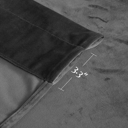 StangH Luxury Pom Pom Velvet Curtains - Grey Room Darkening Window Decorative Curtains for Bedroom Thermal Insulated Rod Pocket Drapes for Living Room/Closet, W52 x L84, 2 Panels & Tiebacks in Kuwait