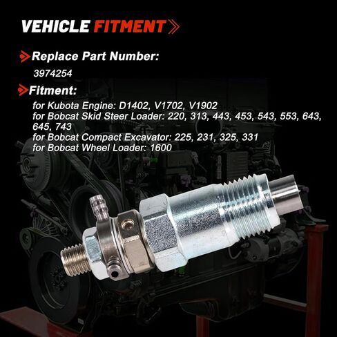 4pcs D1402 V1702 V1902 Fuel Injector 3974254 for Bobcat 220 313 443 453 543 553 743 643 645 231 225 331 1600 Skid Steer Loader in Saudi Arabia