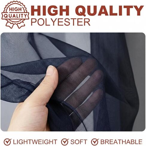 ستائر YHSF شفافة بحلقات معدنية، بطول 63 بوصة، مجموعة من لوحتين، مقاس 54 بوصة عرض × 63 بوصة طول، أزرق داكن in Kuwait