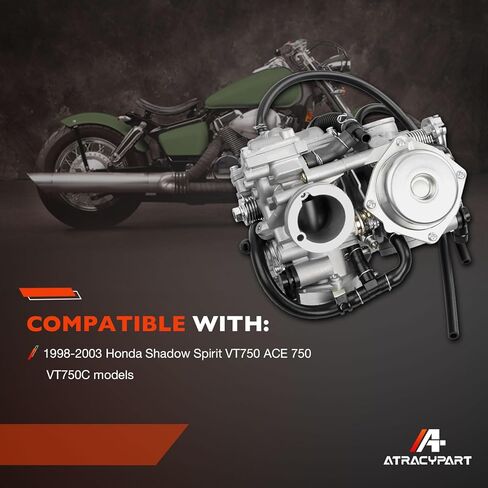 16100-MBA-980 Carburetor Dual Set Compatible with 1998-2003 Honda Shadow Spirit VT750 VT750C2 ACE 750,OEM Replacement for 16100MBA980(Includes Intake Manifold,Oil Filter,Jets,Spark Plug Accessories) in Saudi Arabia