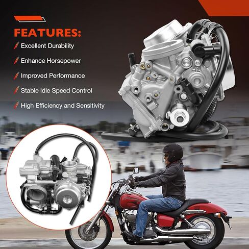 16100-MBA-980 Carburetor Dual Set Compatible with 1998-2003 Honda Shadow Spirit VT750 VT750C2 ACE 750,OEM Replacement for 16100MBA980(Includes Intake Manifold,Oil Filter,Jets,Spark Plug Accessories) in Saudi Arabia