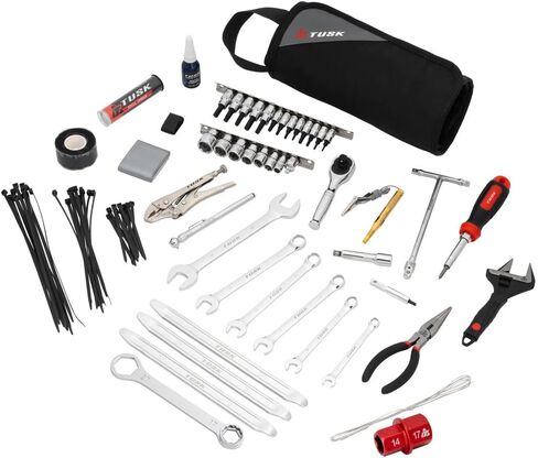 Tusk Motorcycle/ADV 30 Piece Compact Tool Kit with pliers, wrenches, sockets, screwdriver Compatible with Honda Africa Twin Adventure Sports 2018-2022, 2024 (Axle Wrench 22mm/27mm) in Kuwait