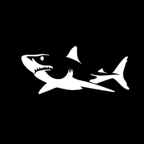 WSQ Great White Shark Vinyl Die Cut Decal Sticker - 6 Inches - Car Truck Van Bumper SUV Window Wall Cup Tumbler Laptop in Saudi Arabia