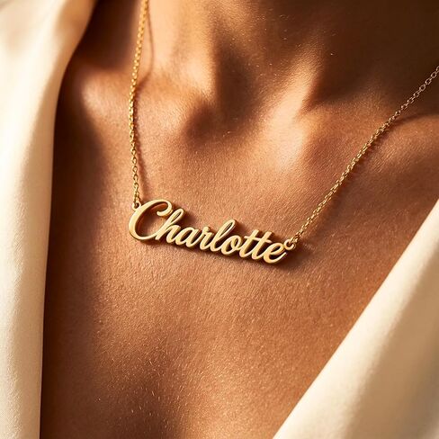 Custom Name Necklace | 925 Sterling Silver Name Necklace for Women | Name Plate Necklaces | Custom gifts in Saudi Arabia