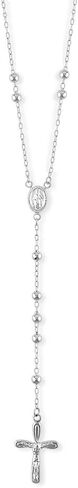 Sterling Silver 26" Beaded Rosary with Cross in Saudi Arabia