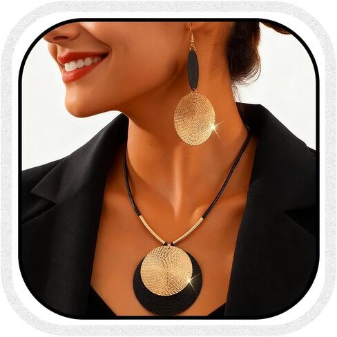 CLOACE Gold Pendant Necklaces Set Long Fashion Necklaces Sets Prom Jewelry Accessories for Women in Kuwait