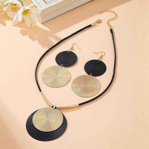 CLOACE Gold Pendant Necklaces Set Long Fashion Necklaces Sets Prom Jewelry Accessories for Women in Kuwait