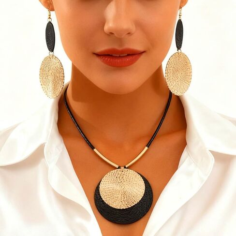 CLOACE Gold Pendant Necklaces Set Long Fashion Necklaces Sets Prom Jewelry Accessories for Women in Kuwait