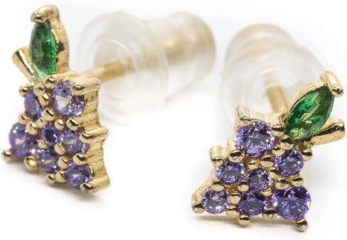 Fruit Earrings Studs - Grapes Earrings - Foodie Earrings - Fruit Studs Grapes - Purple Bright Earrings in Kuwait