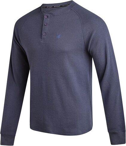 قمصان Spyder الرجالية Henley - بلوفر بأكمام طويلة من مزيج القطن الناعم الممتص للرطوبة وسريع الجفاف للرجال in Kuwait