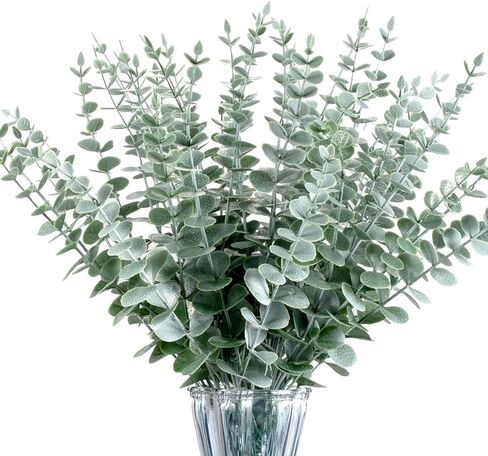 40pcs Eucalyptus Stems Artificial Eucalyptus Leaves Stems,Fake Plants Real Touch Fake Flowers for Home Office Flowers Bouquet Centerpiece Wedding Decoration Spring Easter Farmhouse Home Decoration in Saudi Arabia