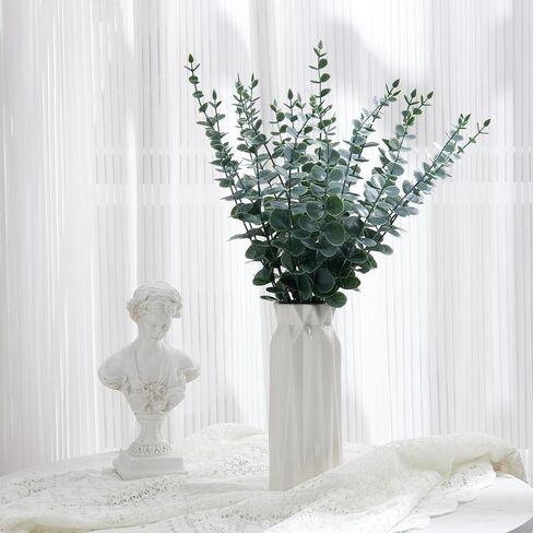 40pcs Eucalyptus Stems Artificial Eucalyptus Leaves Stems,Fake Plants Real Touch Fake Flowers for Home Office Flowers Bouquet Centerpiece Wedding Decoration Spring Easter Farmhouse Home Decoration in Saudi Arabia
