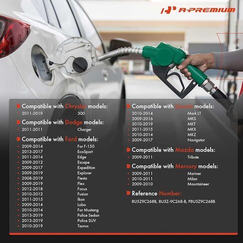 A-Premium Gas Cap Fuel Cap 8U5Z-9C268-B Compatible with Ford F150 F-150 Explorer Escape Expedition Focus Fusion Edge Mustang Taurus & Chrysler 300 & Lincoln MKZ MKX MKS MKT & Mazda Tribute & Dodge in Saudi Arabia