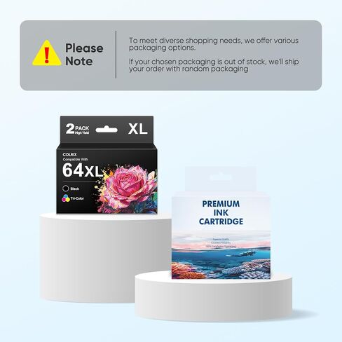 مجموعة خرطوشة حبر 64XL عالية الإنتاجية متوافقة مع طابعات HP 64XL Ink Envy Inspire 7950e 7955e Envy Photo 7155 7800 7855 7858 Tango Series (عبوتان، 1 ثلاثي الألوان، 1 أسود) in Saudi Arabia